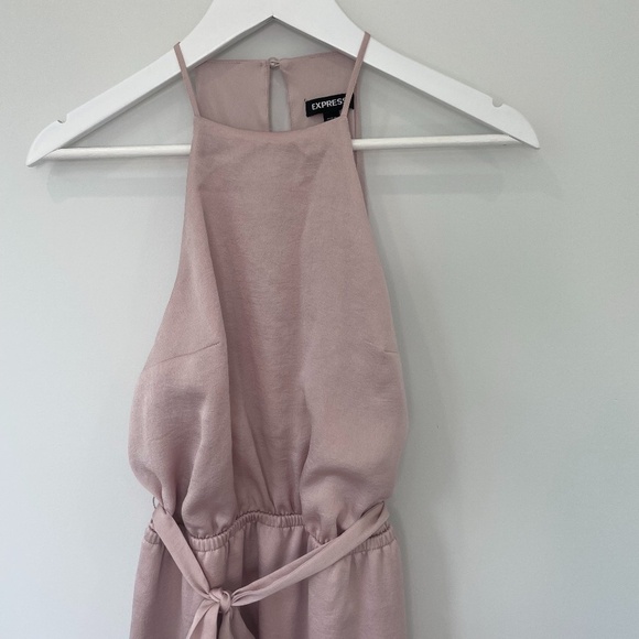 Express High Neck Asymmetrical Fit And Flare Dress - Picture 9 of 11